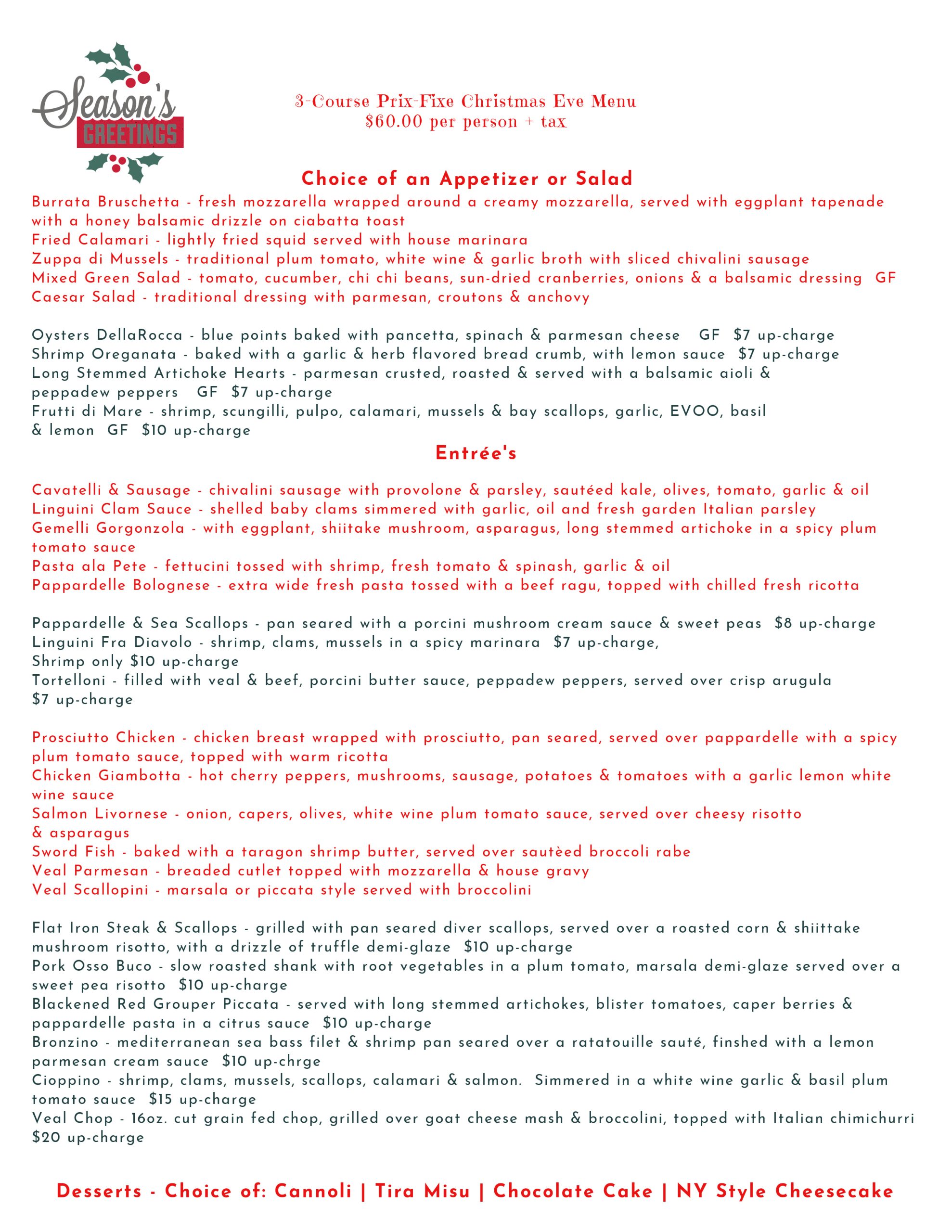 Christmas Eve Menu